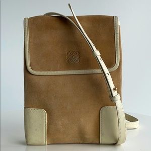 Loewe Tan/Ivory Suede Crossbody